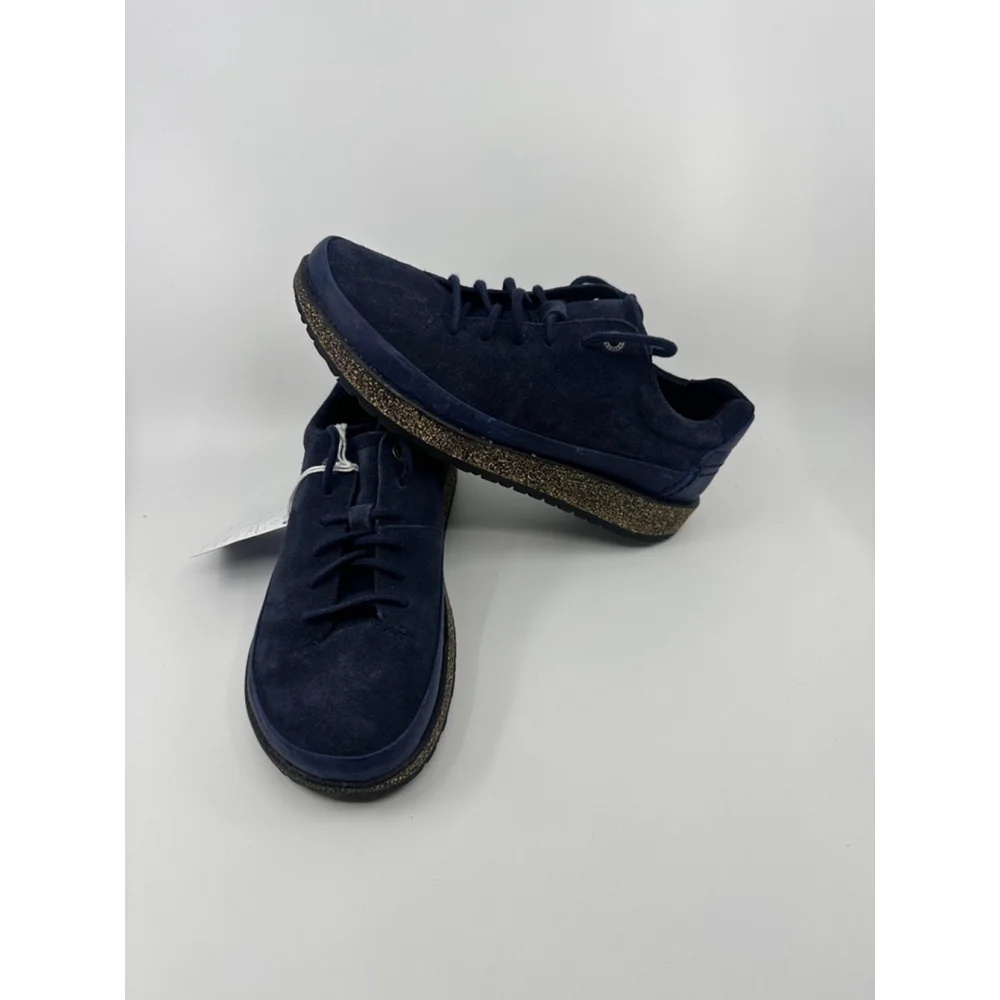 Birkenstock Honnef Low Navy Blue Perforated Suede Sneaker Shoes Womens 37 6-6.5